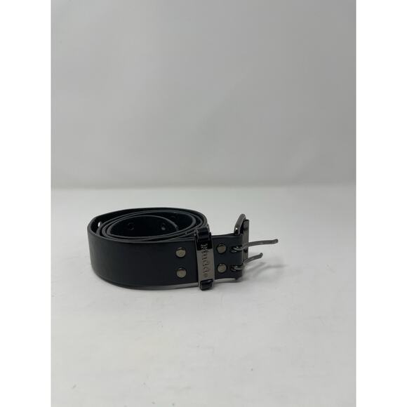 Mudd - Women's Black Leather XL Double Grommet Belt Goth Punk - Picture 1 of 10
